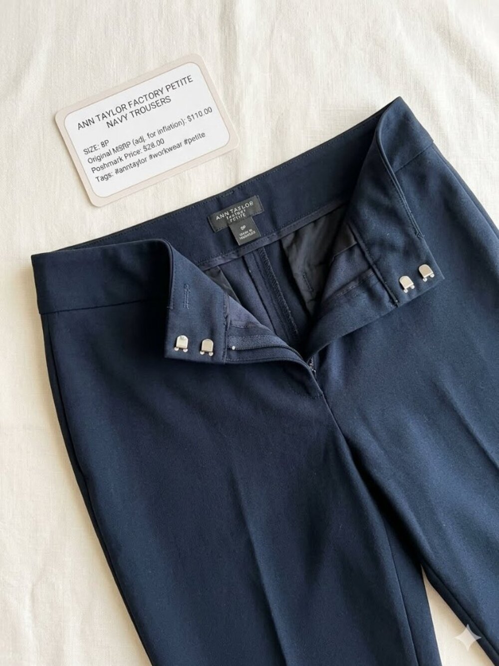 Ann Taylor Factory Petite Navy Dress Pants Trousers 8P